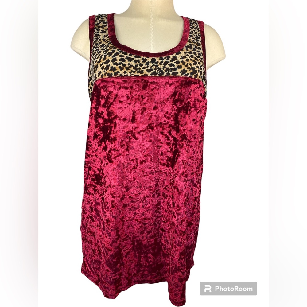 Sunshine and Rodeos Tank Top with Animal Print - Crushed Velour Women’s XL